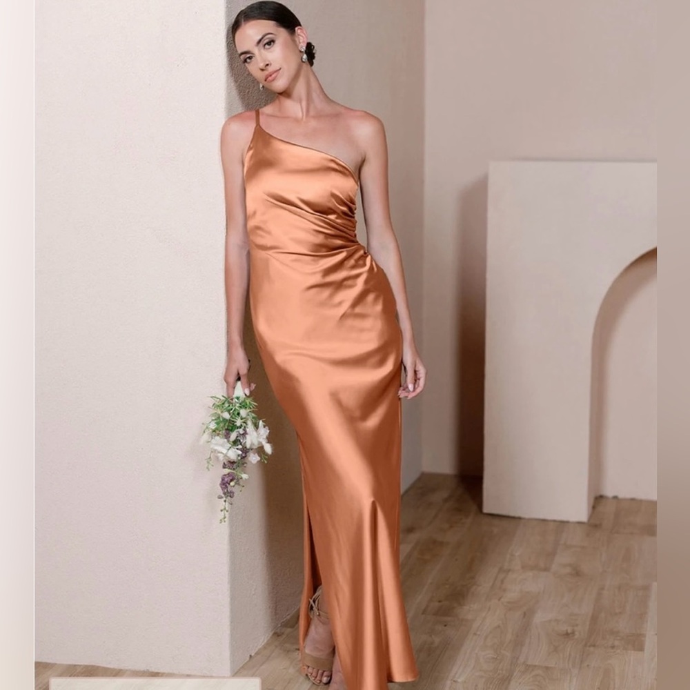 Revelry Satin Copper size 6 bridesmaid dress